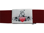 Devanet full colour heart design on web belt buckle